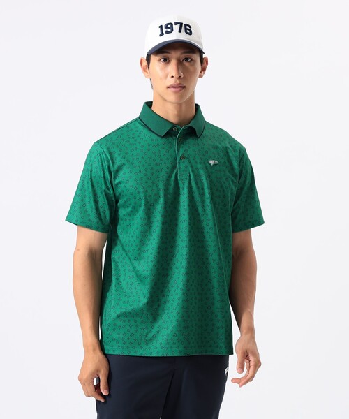 BEAMS GOLF（ビームスゴルフ）の「ORANGE LABEL / 1976 グラフィック 総柄ポロシャツ（吸水速乾・UVカット）（ポロシャツ・メンズ・ネイビー/グリーン・XL/S/M/L）」の5枚目の写真