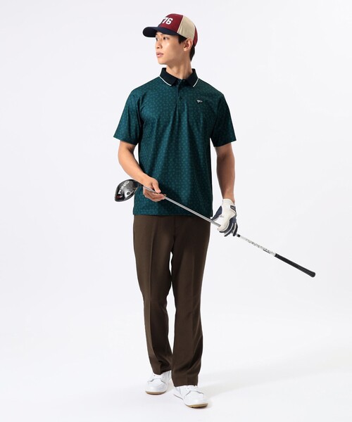 BEAMS GOLF（ビームスゴルフ）の「ORANGE LABEL / 1976 グラフィック 総柄ポロシャツ（吸水速乾・UVカット）（ポロシャツ・メンズ・ネイビー/グリーン・XL/S/M/L）」の6枚目の写真