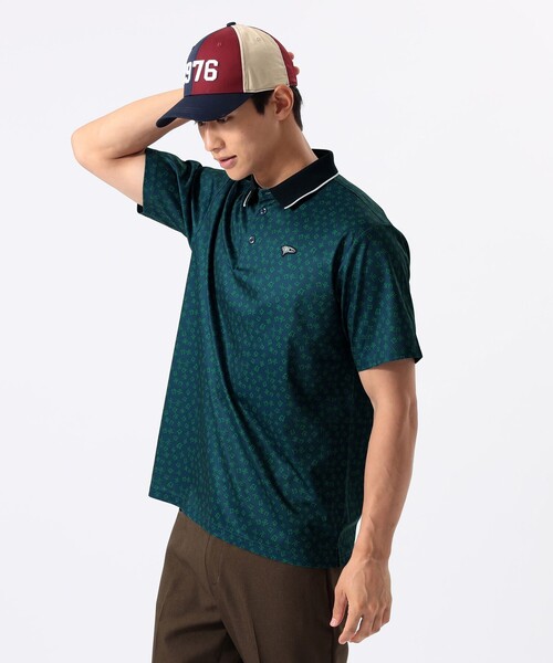 BEAMS GOLF（ビームスゴルフ）の「ORANGE LABEL / 1976 グラフィック 総柄ポロシャツ（吸水速乾・UVカット）（ポロシャツ・メンズ・ネイビー/グリーン・XL/S/M/L）」の7枚目の写真