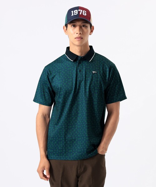 BEAMS GOLF（ビームスゴルフ）の「ORANGE LABEL / 1976 グラフィック 総柄ポロシャツ（吸水速乾・UVカット）（ポロシャツ・メンズ・ネイビー/グリーン・XL/S/M/L）」の8枚目の写真