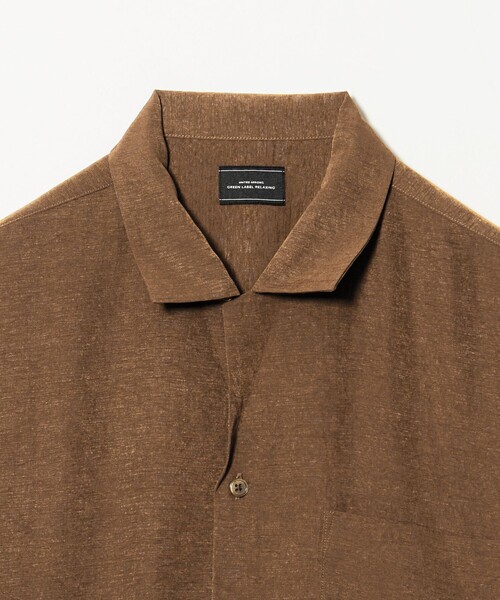 green label relaxing（グリーンレーベルリラクシング）の「スラブ オープンカラー 半袖 シャツ（シャツ/ブラウス・メンズ・ブラック/モカ/ナチュラル・L/XL/S/M）」の17枚目の写真