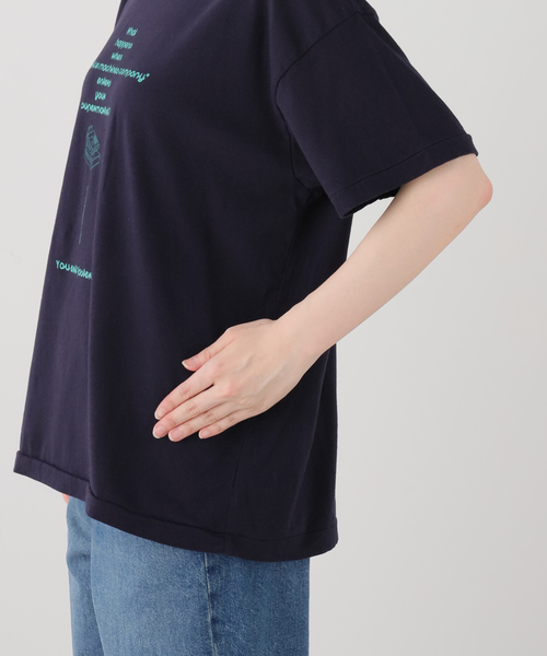 Ophrys(オフリス)の「Ophrys/オフリス VAX17780 Tee OP26SS03(Tシャツ/カットソー・レディース・ネイビー/ホワイト・FREE)」の4枚目の写真