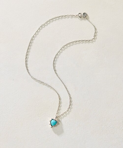 ear PAPILLONNER(イアパピヨネ)の「《WEB&一部店舗限定》ターコイズハートストーンネックレス(ネックレス・レディース・ブルー系その他・FREE)」の2枚目の写真