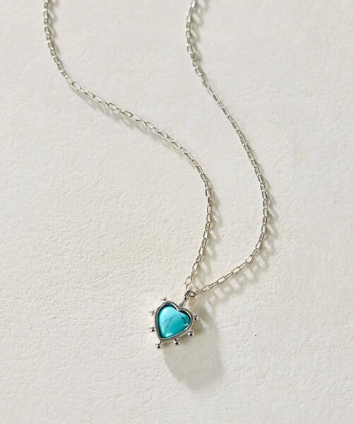 ear PAPILLONNER(イアパピヨネ)の「《WEB&一部店舗限定》ターコイズハートストーンネックレス(ネックレス・レディース・ブルー系その他・FREE)」の3枚目の写真