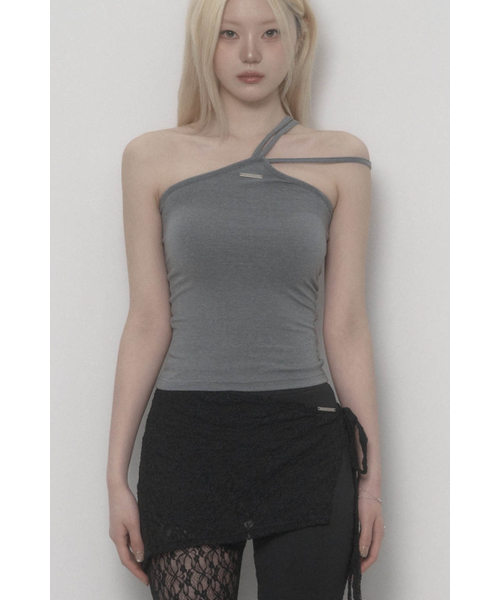 ETRE AU SOMMET(エトレオソメ)の「Halter Strap Basic Sleeveless Top (Gray)(Tシャツ/カットソー・レディース・その他・FREE)」の1枚目の写真