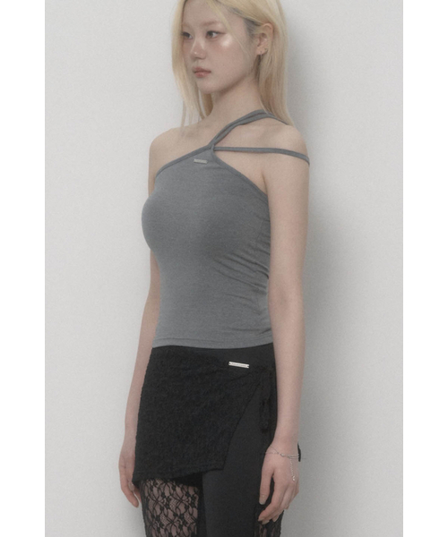 ETRE AU SOMMET(エトレオソメ)の「Halter Strap Basic Sleeveless Top (Gray)(Tシャツ/カットソー・レディース・その他・FREE)」の3枚目の写真