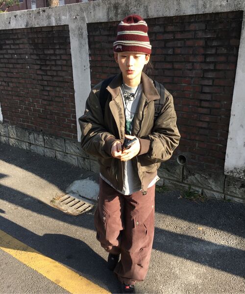 DANDEL(ダンデル)の「DD cropped studded MA-1 jacket (KHAKI)(ブルゾン・レディース・その他・1/2/3)」の10枚目の写真