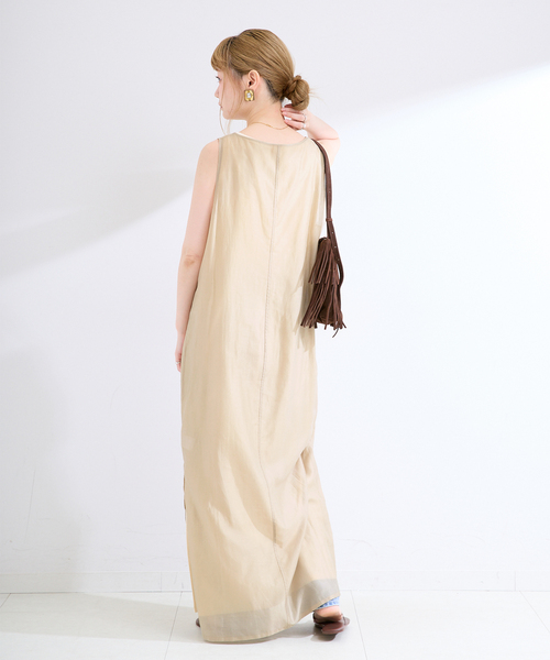 B.C STOCK(ベーセーストック)の「《2枚セット》《S/Mサイズ展開》接触冷感/シアー&ソリッドタンクワンピセット(ワンピース・レディース・ブラック/アイボリー・MEDIUM/SMALL)」の12枚目の写真