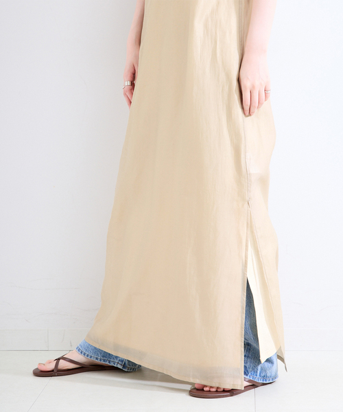 B.C STOCK(ベーセーストック)の「《2枚セット》《S/Mサイズ展開》接触冷感/シアー&ソリッドタンクワンピセット(ワンピース・レディース・ブラック/アイボリー・MEDIUM/SMALL)」の13枚目の写真