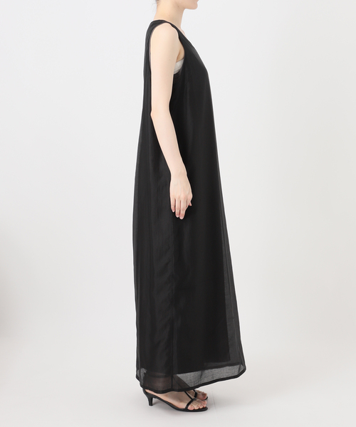 B.C STOCK(ベーセーストック)の「《2枚セット》《S/Mサイズ展開》接触冷感/シアー&ソリッドタンクワンピセット(ワンピース・レディース・ブラック/アイボリー・MEDIUM/SMALL)」の17枚目の写真