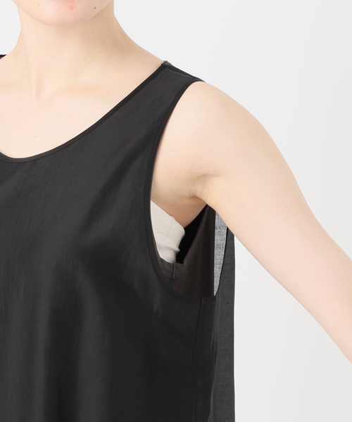 B.C STOCK(ベーセーストック)の「《2枚セット》《S/Mサイズ展開》接触冷感/シアー&ソリッドタンクワンピセット(ワンピース・レディース・ブラック/アイボリー・MEDIUM/SMALL)」の18枚目の写真