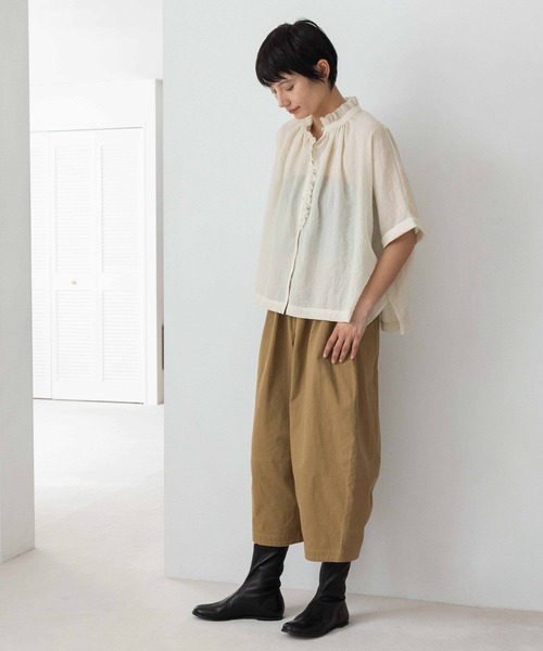 studio CLIP(スタディオクリップ)の「《natural by clip》キョウネンコットンフリルボックスブラウス(シャツ/ブラウス・レディース・ネイビー/ブラック/クリーム・FREE)」の16枚目の写真