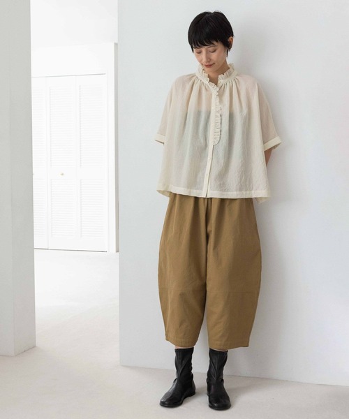 studio CLIP(スタディオクリップ)の「《natural by clip》キョウネンコットンフリルボックスブラウス(シャツ/ブラウス・レディース・ネイビー/ブラック/クリーム・FREE)」の18枚目の写真