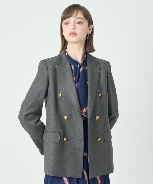 ANAYI(アナイ)の「ウールオックスダブル ジャケット〈セットアップ対応商品〉(テーラードジャケット・レディース・チャコールグレー/ネイビー/ブラウン・34/38/36)」の19枚目の写真