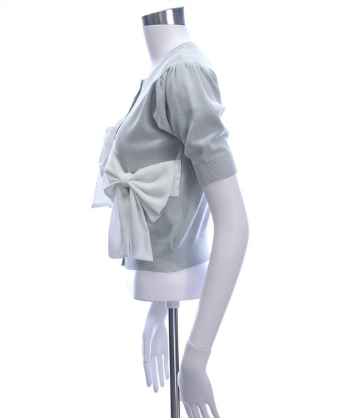 CLEAR BASIC（クリアベーシック）の「リボンデザインニットトップス［骨格ウェーブ／フェミニン／ガーリー／大人かわいい／華やか］（ニット/セーター・レディース・ブラック/レモンイエロー/グレー系その他・F）」の17枚目の写真