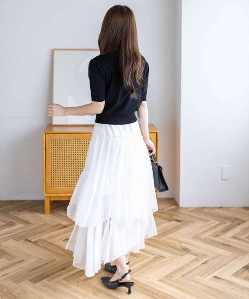CLEAR BASIC（クリアベーシック）の「リボンデザインニットトップス［骨格ウェーブ／フェミニン／ガーリー／大人かわいい／華やか］（ニット/セーター・レディース・ブラック/レモンイエロー/グレー系その他・F）」の11枚目の写真