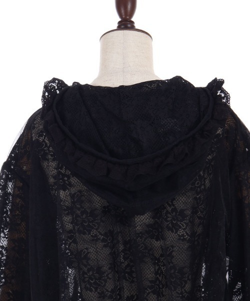 axes femme POETIQUE(アクシーズファムポエティック)の「チュール×レースパーカー(カーディガン/ボレロ・レディース・ホワイト/ブラック・MEDIUM)」の19枚目の写真