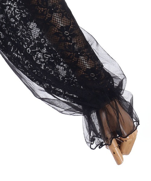 axes femme POETIQUE(アクシーズファムポエティック)の「チュール×レースパーカー(カーディガン/ボレロ・レディース・ホワイト/ブラック・MEDIUM)」の20枚目の写真