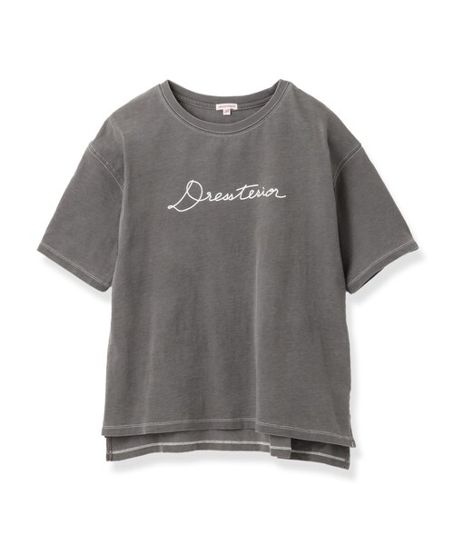 DRESSTERIOR(ドレステリア)の「インディゴ天竺ロゴTシャツ(Tシャツ/カットソー・レディース・チャコールグレー/サックスブルー・36/38/34)」の6枚目の写真