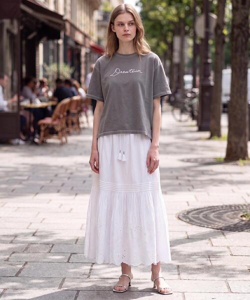 DRESSTERIOR(ドレステリア)の「インディゴ天竺ロゴTシャツ(Tシャツ/カットソー・レディース・チャコールグレー/サックスブルー・36/38/34)」の8枚目の写真