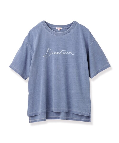 DRESSTERIOR(ドレステリア)の「インディゴ天竺ロゴTシャツ(Tシャツ/カットソー・レディース・チャコールグレー/サックスブルー・36/38/34)」の9枚目の写真