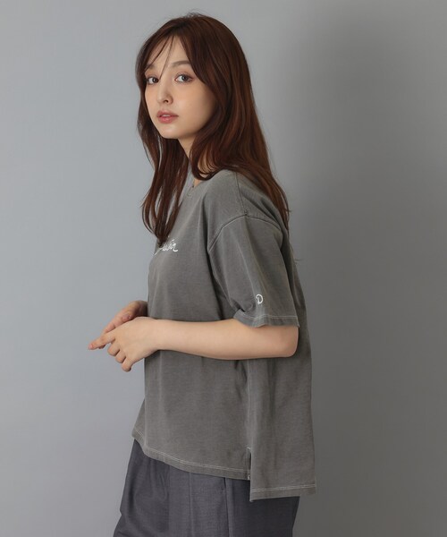 DRESSTERIOR(ドレステリア)の「インディゴ天竺ロゴTシャツ(Tシャツ/カットソー・レディース・チャコールグレー/サックスブルー・36/38/34)」の14枚目の写真