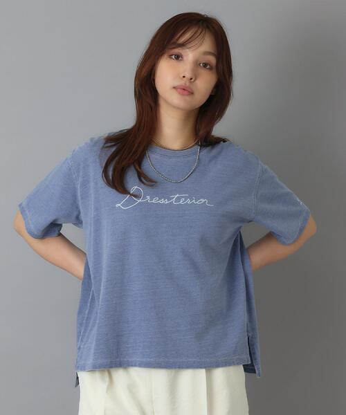 DRESSTERIOR(ドレステリア)の「インディゴ天竺ロゴTシャツ(Tシャツ/カットソー・レディース・チャコールグレー/サックスブルー・36/38/34)」の17枚目の写真