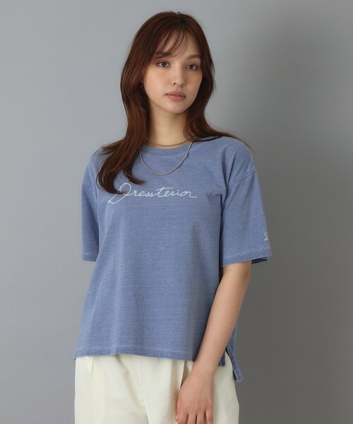 DRESSTERIOR(ドレステリア)の「インディゴ天竺ロゴTシャツ(Tシャツ/カットソー・レディース・チャコールグレー/サックスブルー・36/38/34)」の18枚目の写真