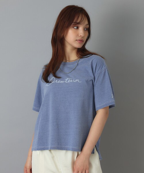 DRESSTERIOR(ドレステリア)の「インディゴ天竺ロゴTシャツ(Tシャツ/カットソー・レディース・チャコールグレー/サックスブルー・36/38/34)」の19枚目の写真
