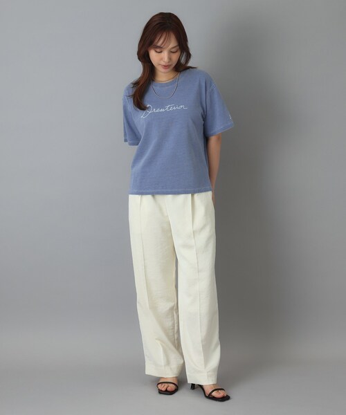 DRESSTERIOR(ドレステリア)の「インディゴ天竺ロゴTシャツ(Tシャツ/カットソー・レディース・チャコールグレー/サックスブルー・36/38/34)」の20枚目の写真