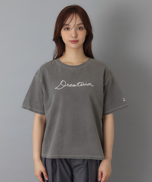 DRESSTERIOR(ドレステリア)の「インディゴ天竺ロゴTシャツ(Tシャツ/カットソー・レディース・チャコールグレー/サックスブルー・36/38/34)」の22枚目の写真