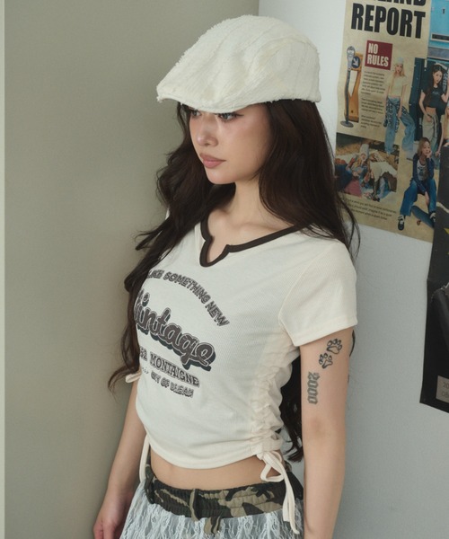 dispark(ディスパーク)の「DISPARK/キーネックサイドドロストT(Tシャツ/カットソー・レディース・アイボリー/ブラック/カーキ・FREE)」の11枚目の写真
