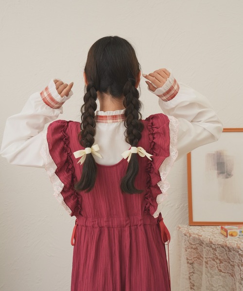 kutir（クティール）の「【クティールとレトロ】2wayチェックリボンブラウス（シャツ/ブラウス・レディース・ベージュ/オフホワイト/ホワイト・FREE）」の13枚目の写真