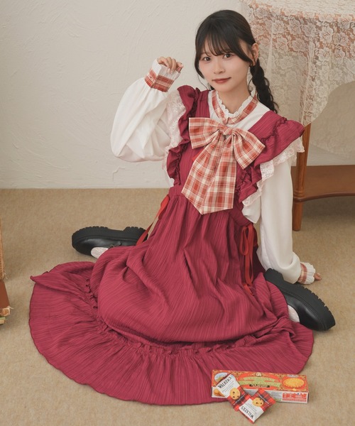 kutir（クティール）の「【クティールとレトロ】2wayチェックリボンブラウス（シャツ/ブラウス・レディース・ベージュ/オフホワイト/ホワイト・FREE）」の8枚目の写真