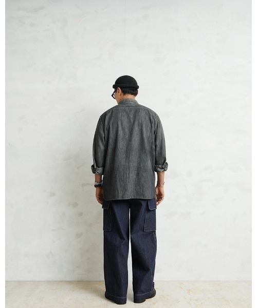 WAIPER.inc（ワイパーインク）の「WAIPER.inc フランス軍 M-47 カーゴパンツ KURABO DENIM【WP1170】（デニムパンツ・メンズ・ネイビー×ホワイト/ネイビー系・25/24）」の17枚目の写真