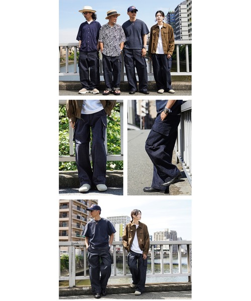 WAIPER.inc（ワイパーインク）の「WAIPER.inc フランス軍 M-47 カーゴパンツ KURABO DENIM【WP1170】（デニムパンツ・メンズ・ネイビー×ホワイト/ネイビー系・25/24）」の10枚目の写真