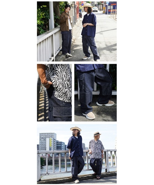 WAIPER.inc（ワイパーインク）の「WAIPER.inc フランス軍 M-47 カーゴパンツ KURABO DENIM【WP1170】（デニムパンツ・メンズ・ネイビー×ホワイト/ネイビー系・25/24）」の12枚目の写真