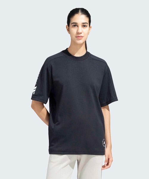 adidas by Stella McCartney(アディダスバイステラマッカートニー)の「【adidas by Stella McCartney】adidas by Stella McCartney ロゴ 半袖Tシャツ / アディダス adidas(Tシャツ/カットソー・レディース・ブラック・SMALL/MEDIUM/LARGE/X-LARGE/XX-LARGE)」の1枚目の写真