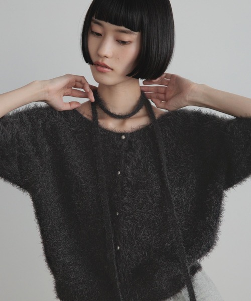 LOWRYS FARM(ローリーズファーム)の「2WAYシャギーカーディガンSS 1051764(カーディガン/ボレロ・レディース・チャコールグレー/ブラウン/オフホワイト・FREE)」の9枚目の写真