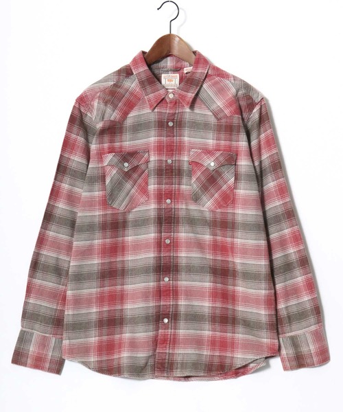 Levi's(リーバイス)の「Levi's/リーバイス BARSTOW WESTERN CHECK SHIRT/レギュラーフィット ウエスタンチェックシャツ/レギュラーカラーシャツ/レディース メンズ(シャツ/ブラウス・メンズ・ブルー/レッド・M/XL/L)」の4枚目の写真