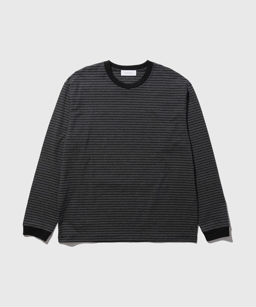 ADAM ET ROPE'(アダムエロペ)の「マルチボーダーロングTシャツ(Tシャツ/カットソー・メンズ・チャコールグレー/ブラック/オフホワイト・M/L)」の1枚目の写真