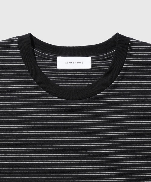 ADAM ET ROPE'(アダムエロペ)の「マルチボーダーロングTシャツ(Tシャツ/カットソー・メンズ・チャコールグレー/ブラック/オフホワイト・M/L)」の19枚目の写真
