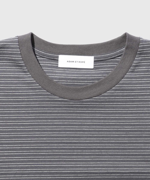 ADAM ET ROPE'(アダムエロペ)の「マルチボーダーロングTシャツ(Tシャツ/カットソー・メンズ・チャコールグレー/ブラック/オフホワイト・M/L)」の8枚目の写真