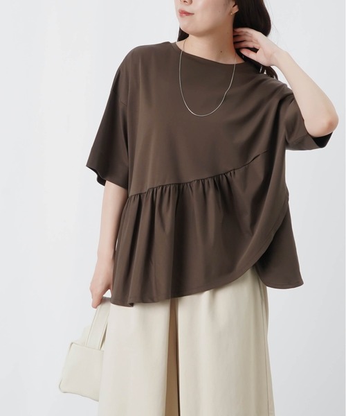 LUCA/LADY LUCK LUCA(ルカ/レディラックルカ)の「LC/LLL コンパクトスムースフリルデザインプルオーバー(Tシャツ/カットソー・レディース・オフホワイト/ダークブラウン/ネイビー・FREE)」の12枚目の写真