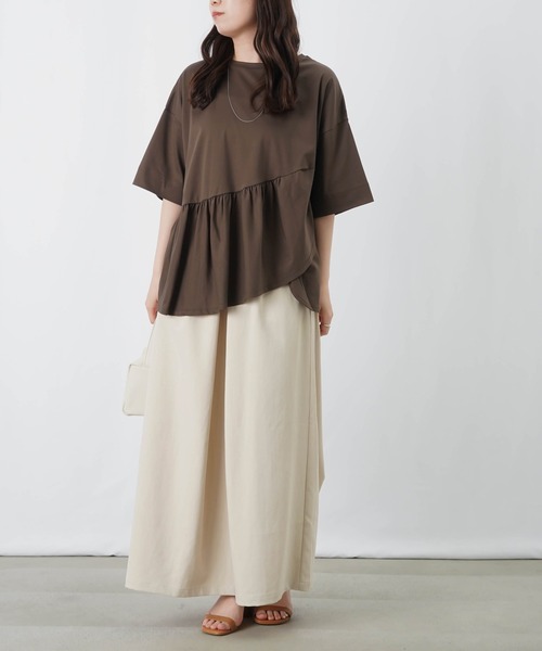 LUCA/LADY LUCK LUCA(ルカ/レディラックルカ)の「LC/LLL コンパクトスムースフリルデザインプルオーバー(Tシャツ/カットソー・レディース・オフホワイト/ダークブラウン/ネイビー・FREE)」の18枚目の写真