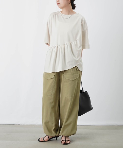 LUCA/LADY LUCK LUCA(ルカ/レディラックルカ)の「LC/LLL コンパクトスムースフリルデザインプルオーバー(Tシャツ/カットソー・レディース・オフホワイト/ダークブラウン/ネイビー・FREE)」の9枚目の写真