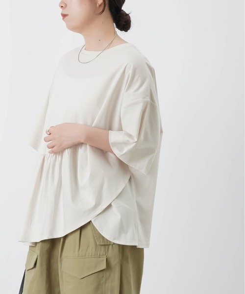 LUCA/LADY LUCK LUCA(ルカ/レディラックルカ)の「LC/LLL コンパクトスムースフリルデザインプルオーバー(Tシャツ/カットソー・レディース・オフホワイト/ダークブラウン/ネイビー・FREE)」の5枚目の写真