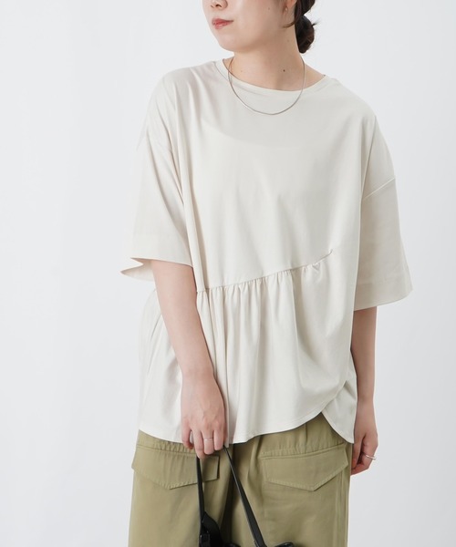 LUCA/LADY LUCK LUCA(ルカ/レディラックルカ)の「LC/LLL コンパクトスムースフリルデザインプルオーバー(Tシャツ/カットソー・レディース・オフホワイト/ダークブラウン/ネイビー・FREE)」の10枚目の写真