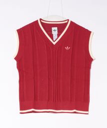 adidas アディダス W CABLE KNIT VEST ショートスリーブ KR7063 TEAMVICTORYRED