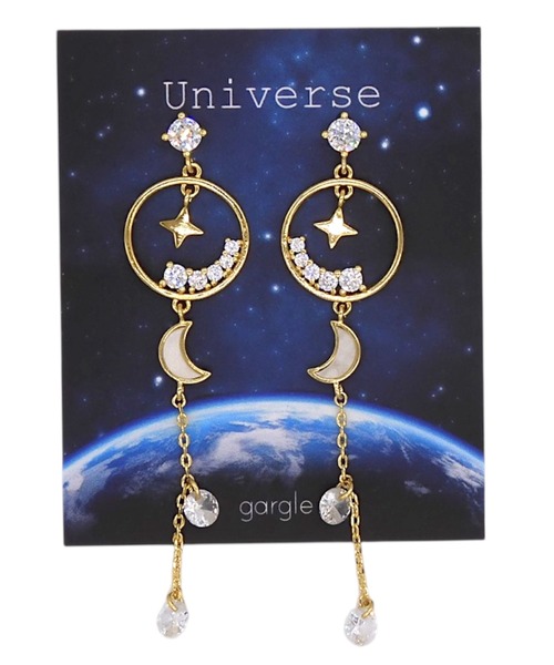 gargle(ガーグル)の「gargle ガーグル:宇宙シリーズ サークルムーン 星 月 ピアス(ピアス(両耳用)・レディース・シルバー/ゴールド・FREE)」の5枚目の写真